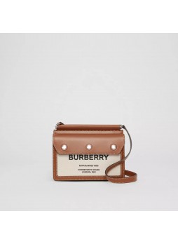 Mini Horseferry Print Title Bag with Pocket Detail Malt Brown High
